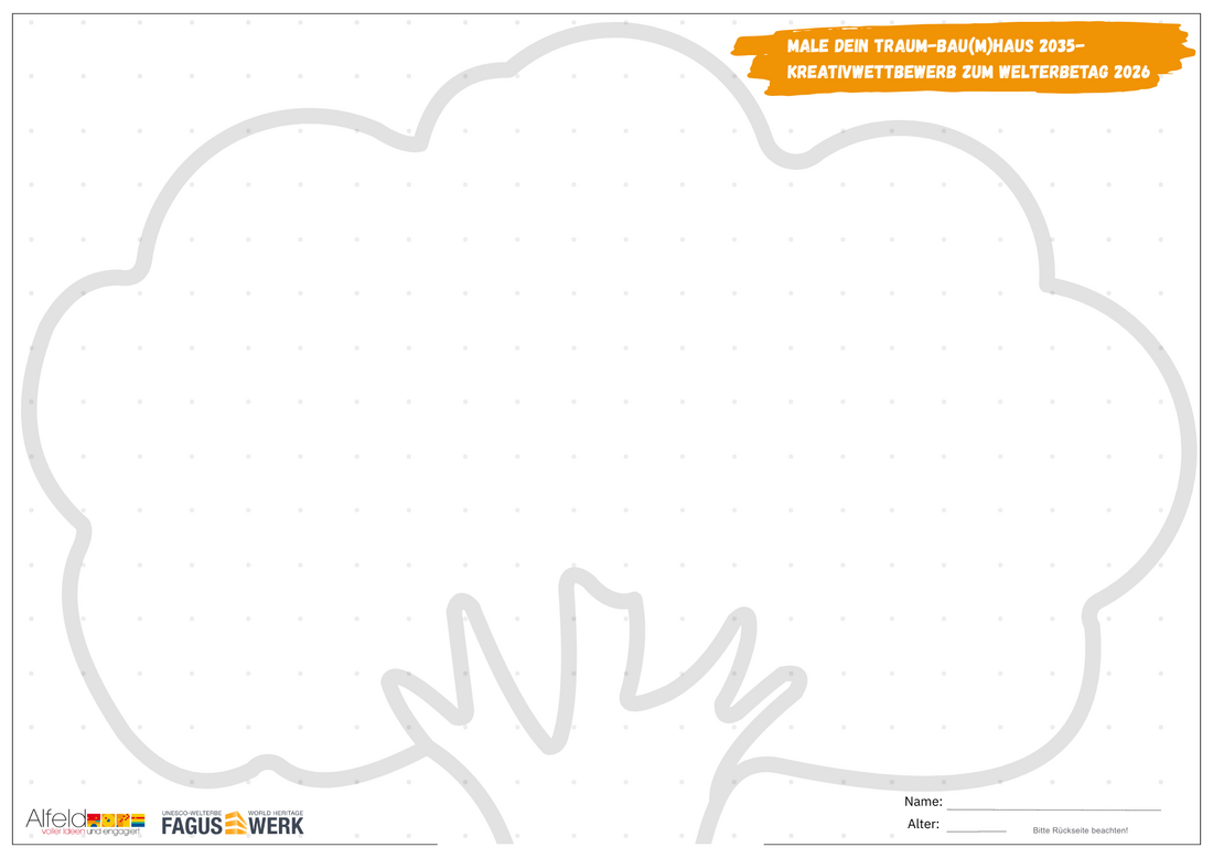 Ansicht Vorlage "Male dein Baumhaus" Vorderseite
