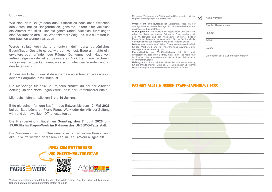 Ansicht Vorlage "Male dein Baumhaus" Rückseite