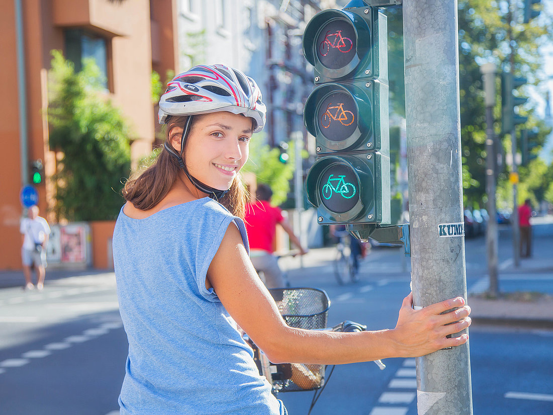 Grünes Licht für den Radverkehr  © Klimabündnis ⎪Laura Nickel