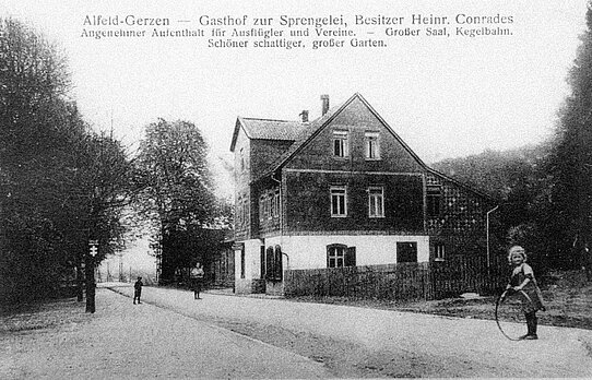 Die Gaststätte Sprengelei im Jahr 1907 - eine Postkarte © privat